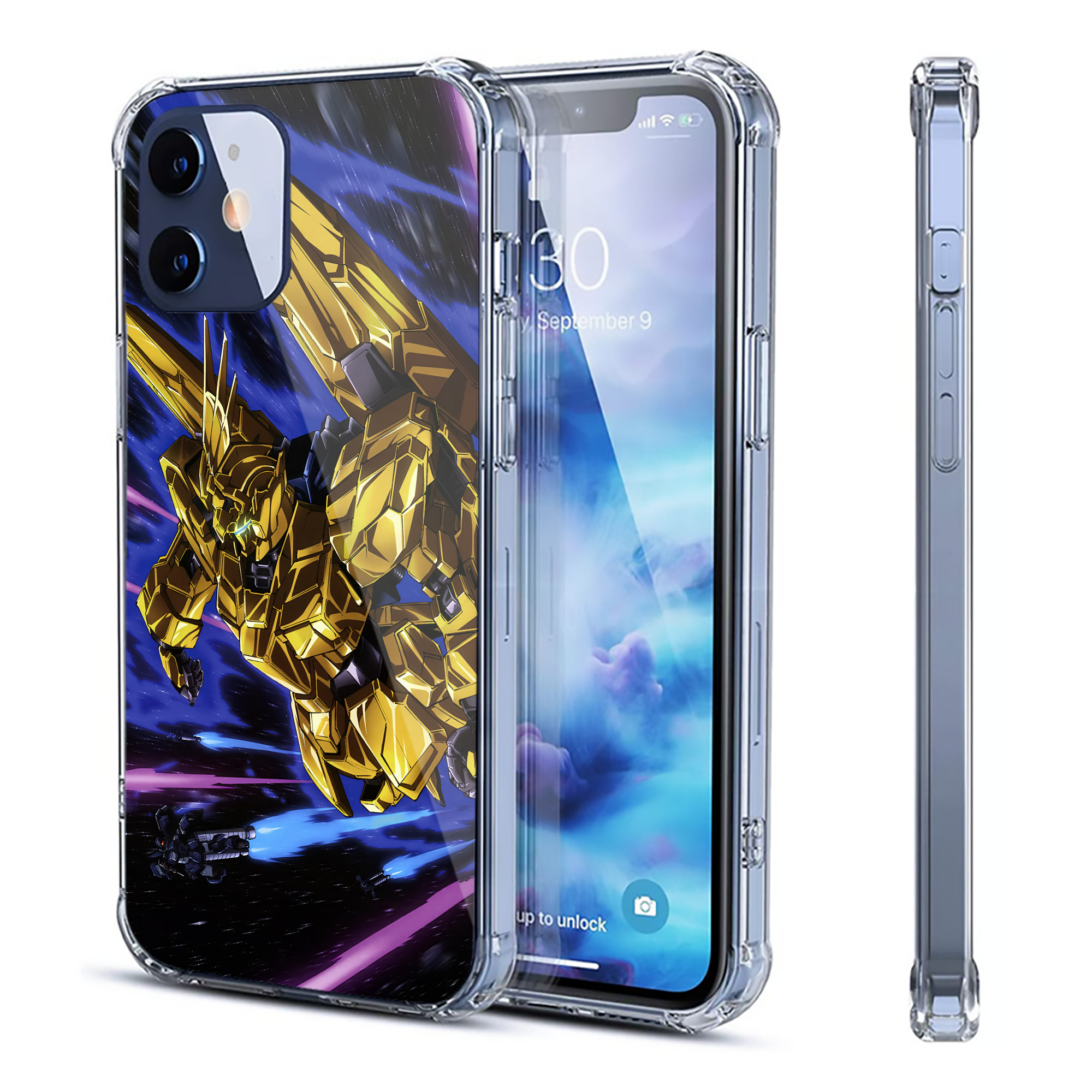 （画像用） 機動戦士ガンダム Mobile Suit Gundam 【iPhone 12シリーズ対応】透明スマホケース（クリアソフトケース）